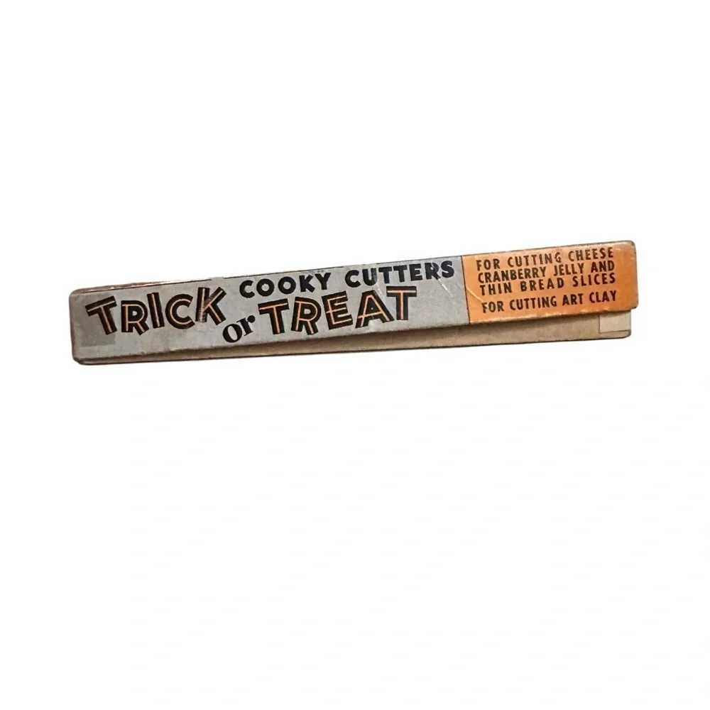 Vintage Trick or Treat Metal Cooky Cutters - Orange and Black